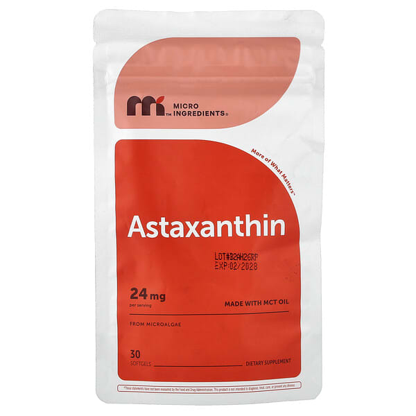 Micro Ingredients, Astaksantin, 24 mg, 30 Yumuşak Kapsül