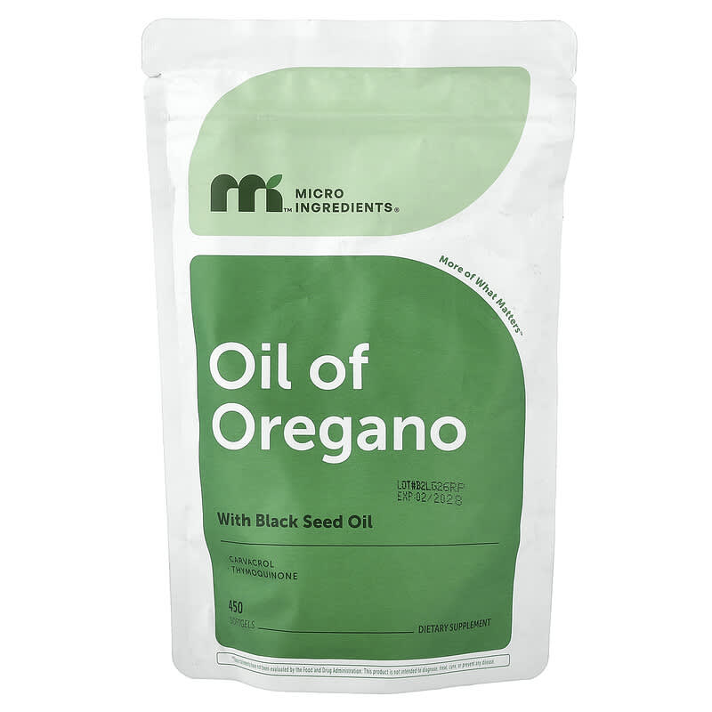 Oregano-Öl mit Schwarzkümmelöl, 450 Weichkapseln