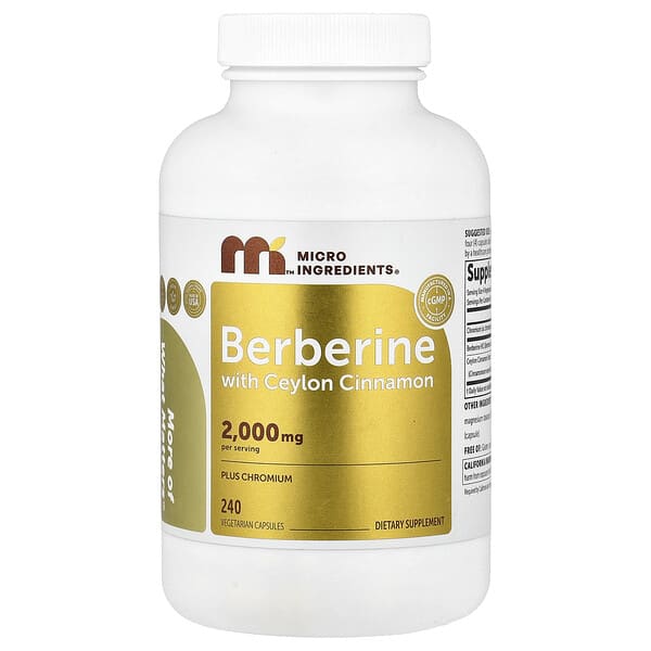 Micro Ingredients, Berbérine à la cannelle de Ceylan, 240 capsules