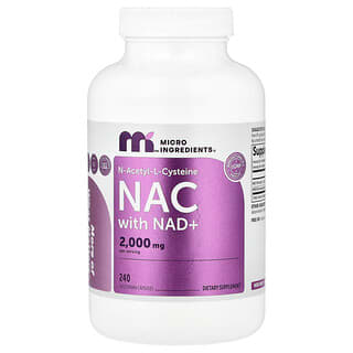 Micro Ingredients, NAC med NAD+, 240 vegetarkapsler
