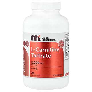 Micro Ingredients, L-Carnitine Tartrate with NAD+, 240 Vegetarian Capsules
