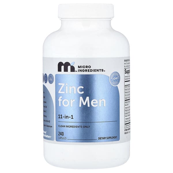 Micro Ingredients, Zinco per uomini, 240 capsule