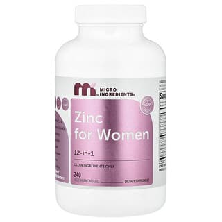 Micro Ingredients, Zink Untuk Wanita, 240 Kapsul Vegetarian