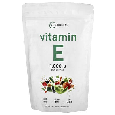 Micro Ingredients, Vitamin E, 1,000 IU, 240 softgels (500 IU per softgel)