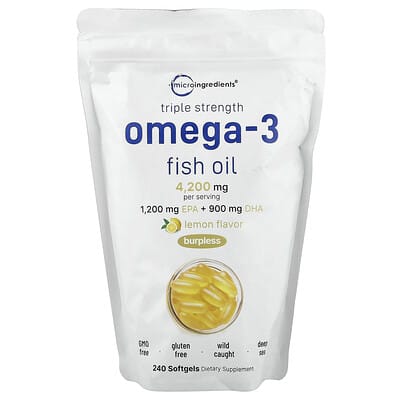 Micro Ingredients, Triple Strength Omega-3 Fish Oil, 4200 mg, 240 Softgels (1400 mg per softgel)