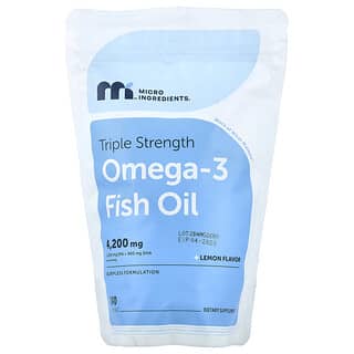 Micro Ingredients, Omega-3 visolie, citroen, 240 softgels