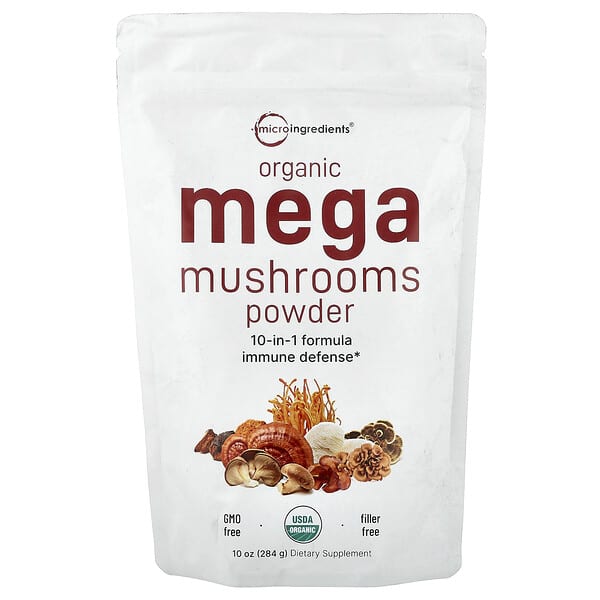 Organic Mega Mushrooms Powder, 10 oz (284 g)