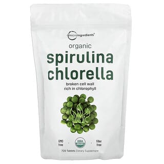 Micro Ingredients, Spiruline et chlorelle biologiques, 720 comprimés