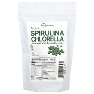 Micro Ingredients, Espirulina Orgânica e Clorela, 720 Comprimidos