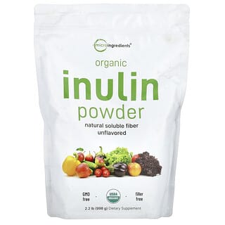 Micro Ingredients, Inulina Orgânica em Pó, Sem Sabor, 998 g (2,2 lb)