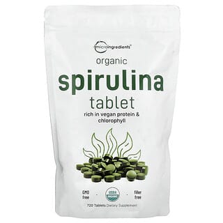 Micro Ingredients, Organická spirulina tableta, 720 tablet