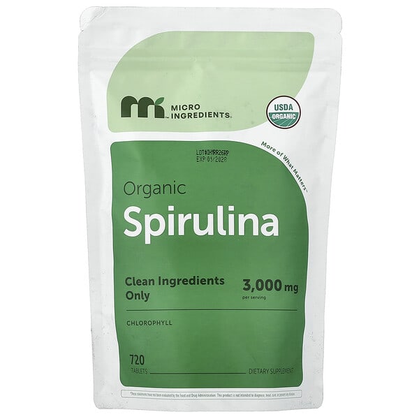 Micro Ingredients, 有機螺旋藻片，720 片