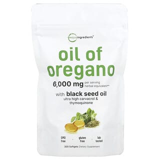 Micro Ingredients, Oil of Oregano with Black Seed Oil, 300 Softgels