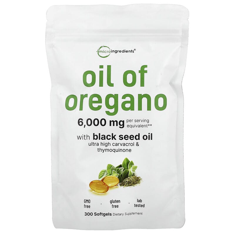 Oil of Oregano with Black Seed Oil, 300 Softgels