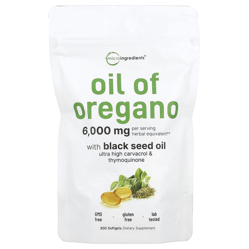 Oil of Oregano with Black Seed Oil, 300 Softgels