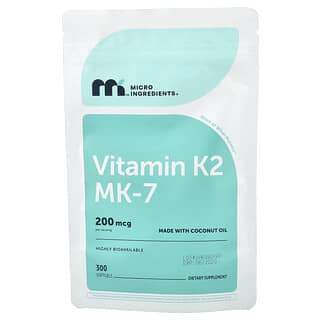 Micro Ingredients, Vitamin K2, MK-7, 200 mcg, 300 Softgels