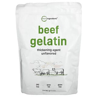 Micro Ingredients, Gelatina de res en polvo, Sin sabor, 907 g (2 lb)