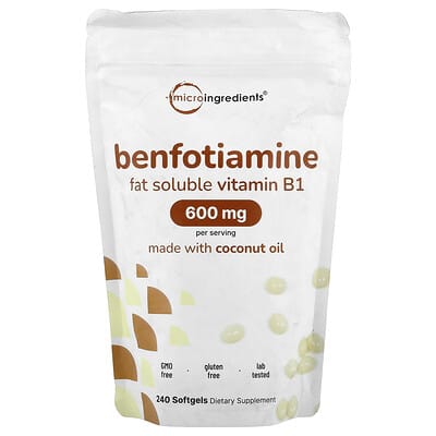 Micro Ingredients, Benfotiamine, 240 Softgels (200 mg per Softgel)