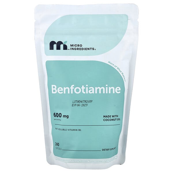 Micro Ingredients, Benfotiamine, 240 Softgels (200 mg per Softgel) — product photo 1