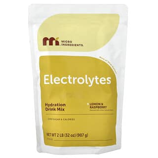 Micro Ingredients, Elektrolyyttijauhe, sitruuna ja vadelma, 907 g