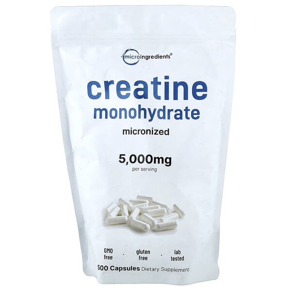Micro Ingredients, 크레아틴 일수화물, 캡슐 500정(캡슐 1정당 714.28mg)