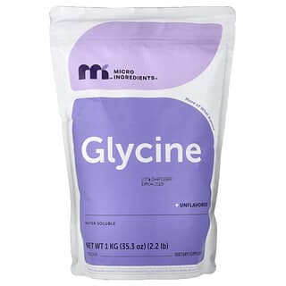 Micro Ingredients, Glicina em Pó, 1 kg (2,2 lb)
