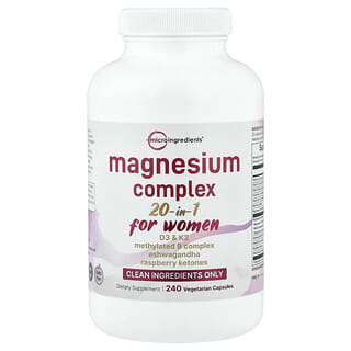 Micro Ingredients, Magnesium Complex 20-in-1, For Women, 240 Vegetarian Capsules