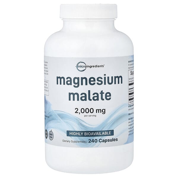 Micro Ingredients, 마그네슘 말레이트, 캡슐 240정(캡슐 1정당 500mg)