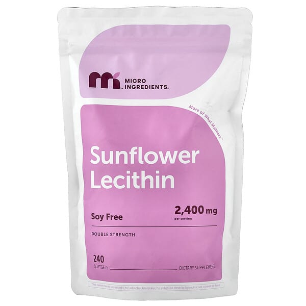 Micro Ingredients, Lecitina di girasole, 240 capsule molli