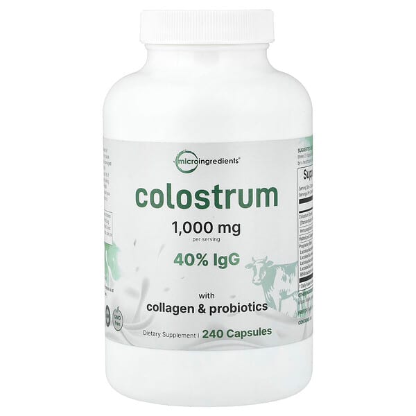 Micro Ingredients, Colostrum with Collagen & Probiotics, 240 Capsules
