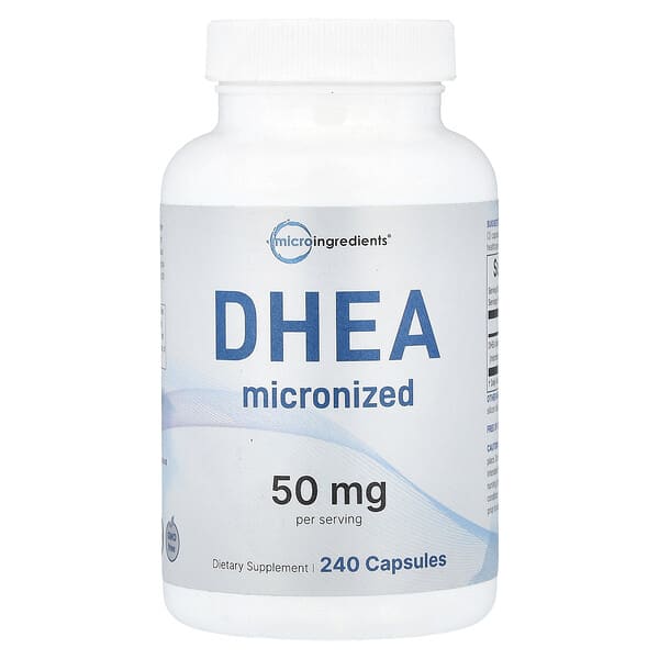Micro Ingredients, DHEA, Mikronisasi, 240 Kapsul (25 mg setiap Kapsul)