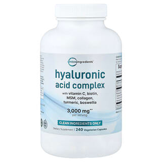 Micro Ingredients, Hyaluronic Acid Complex, 240 vegetariánských kapslí