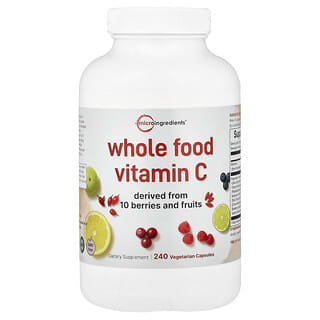 Micro Ingredients, Vitamin C Makanan Segar, 240 Kapsul Vegetarian