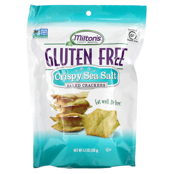 Milton's Craft Bakers, Gluten Free Baked Crackers, Crispy Sea Salt, 4.5