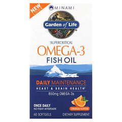 Minami Nutrition, Garden of Life, Aceite de pescado con omega-3 supercrítico, Naranja, 60 cápsulas blandas