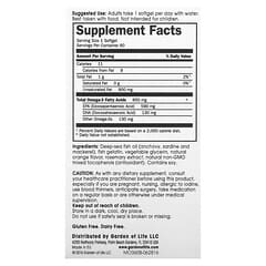 Minami Nutrition, Garden of Life, Supercritical Omega-3 Fish Oil, Orange, 850 mg, 60 Softgels