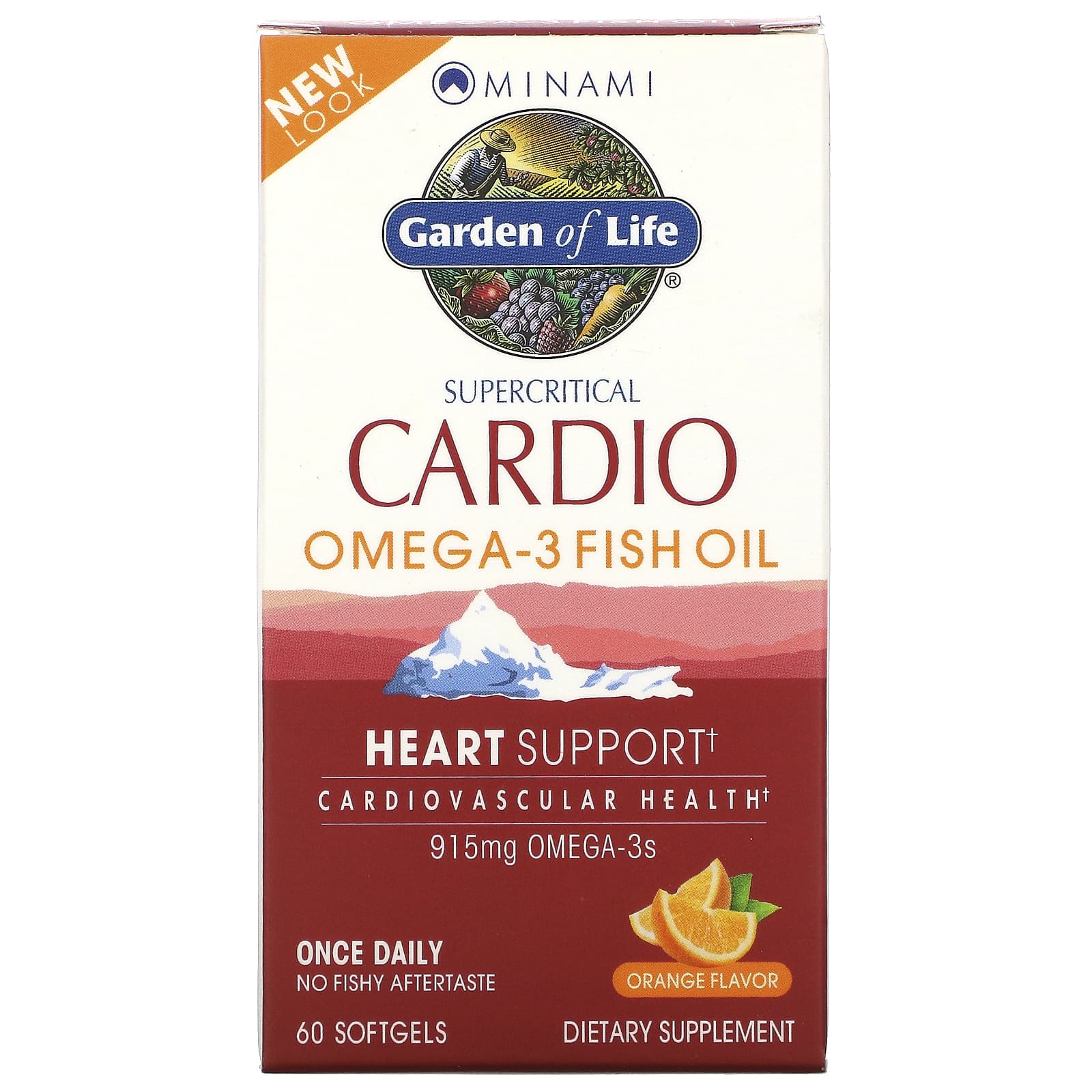 Minami Nutrition, Supercritical Cardio, Omega-3 Fish Oil, Orange Flavor,  915 mg , 60 Softgels