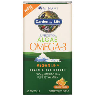 Minami Nutrition, 植物DHA，超臨界Omega-3補充劑，橘子味，60粒軟膠囊