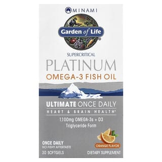 مينامي نوتريشن‏, موربيا بلاتينيوم ، ألتميت مرة واحدة يوميا أوميغا 3 + د 3 التركيبة، نكهة البرتقال ، 30 كبسولة جيلاتينية لينة
