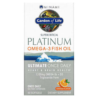 Minami Nutrition, Platinum, рыбий жир Омега-3 со вкусом апельсина, 60 мягких желатиновых капсул