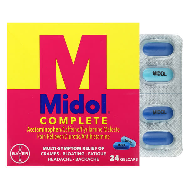 Midol, สำเร็จรูป บรรจุแคปซูลนิ่ม 24 แคปซูล