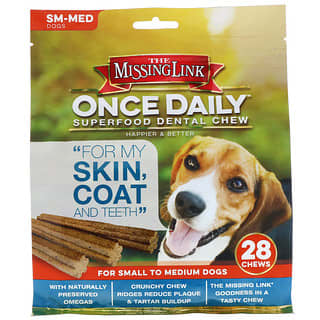 The Missing Link, Once Daily, Superfood Dental Chew, Skin, Coat and Teeth, For Small to Medium Dogs, 28 Chews, 1.1 lb (0.5 kg)