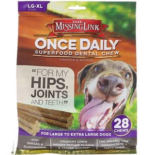 The Missing Link, Once Daily, Superfood Dental Chew, Hips, Joints and Teeth, For Large To Extra Large Dogs, 28 Chews, 2.2 lbs (1 kg)