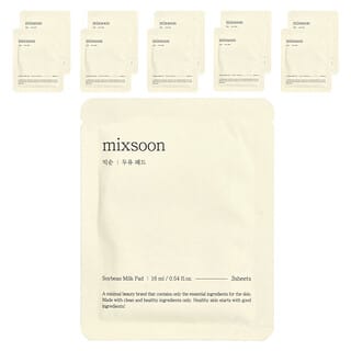 Mixsoon‏, פד חלב פולי סויה, 30 דפים, 16 מ"ל (0.54 אונקיות נוזל), 10 דפים