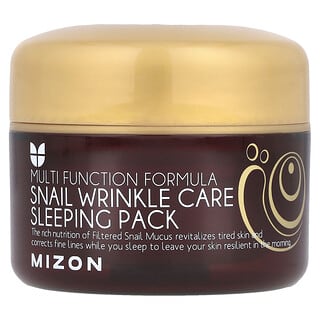 Mizon, Snail Wrinkle Care Sleeping Pack, ночная маска с муцином улитки против морщин, 80 мл (2,70 жидк. унции)