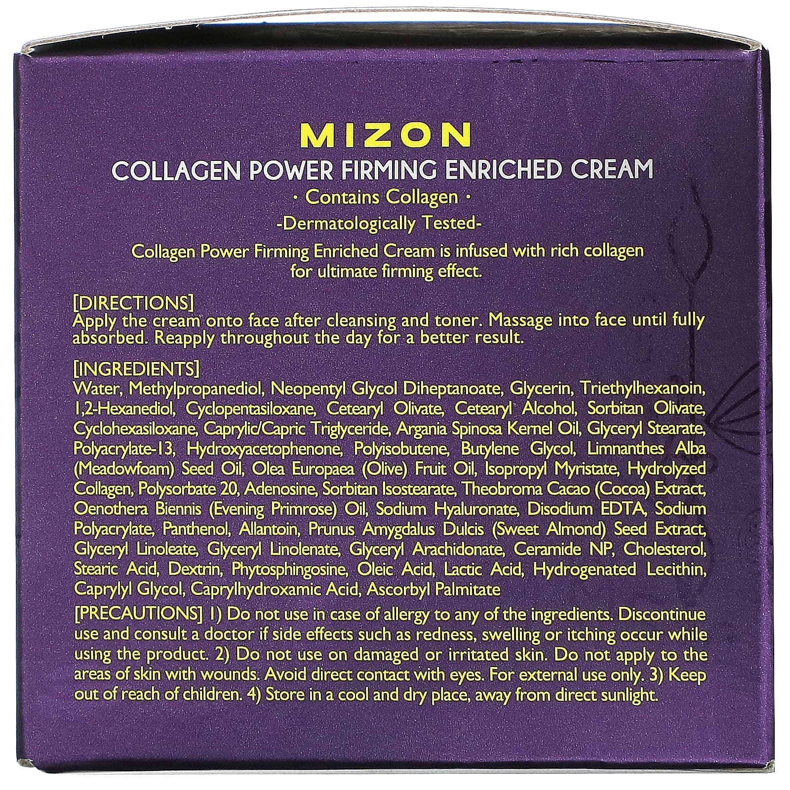 Mizon, Collagen Power Firming Enriched Cream, 1.69 fl oz (50 ml) Image 4