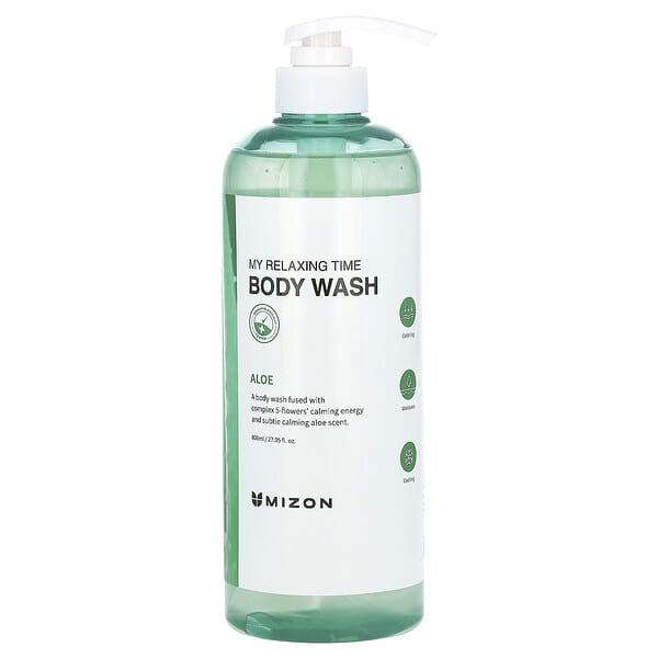 Mizon, 마이 릴랙싱 타임 바디 워시, 알로에, 800ml(27.05fl oz)
