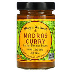 Maya Kaimal, Molho de Simmer Indiano com Curry de Madras, Picante, 354 g (12,5 oz)