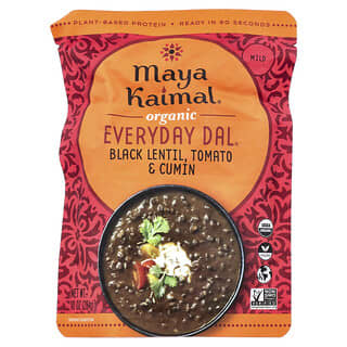 Maya Kaimal, Dal Orgânico Diário, Lentilha Preta + Tomate + Cominho, 284 g (10 oz)