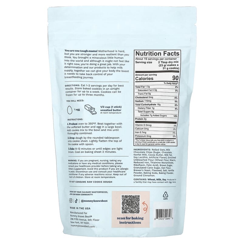 Lactation Cookie Mix, Oatmeal Chocolate Chip, 15 oz ( 425 g)